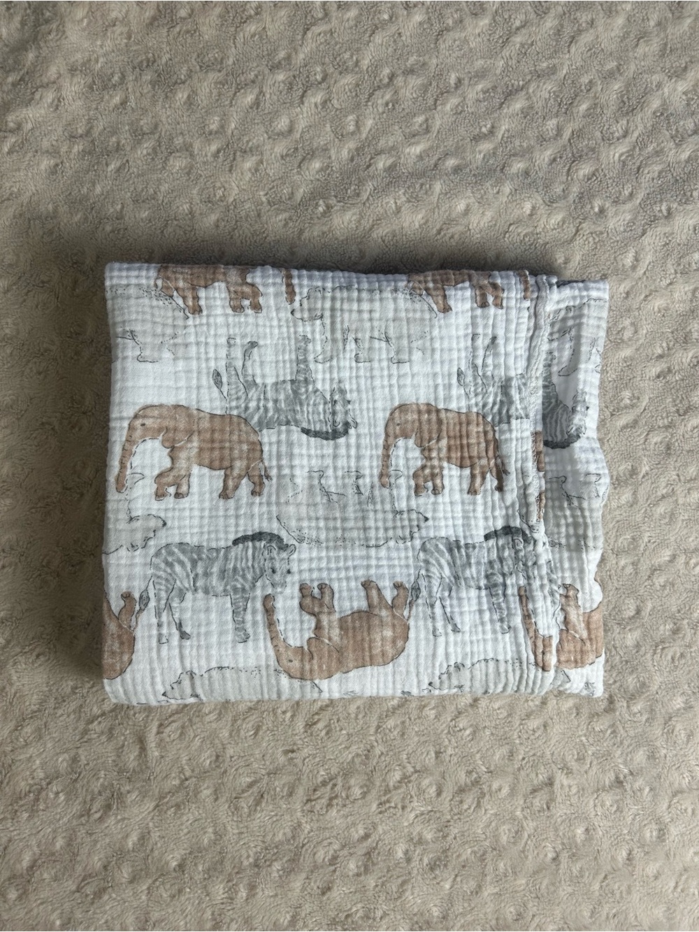 Child of Mine By Carter's Safari Animal Baby Swaddle Blanket Elephant Zebra Bear